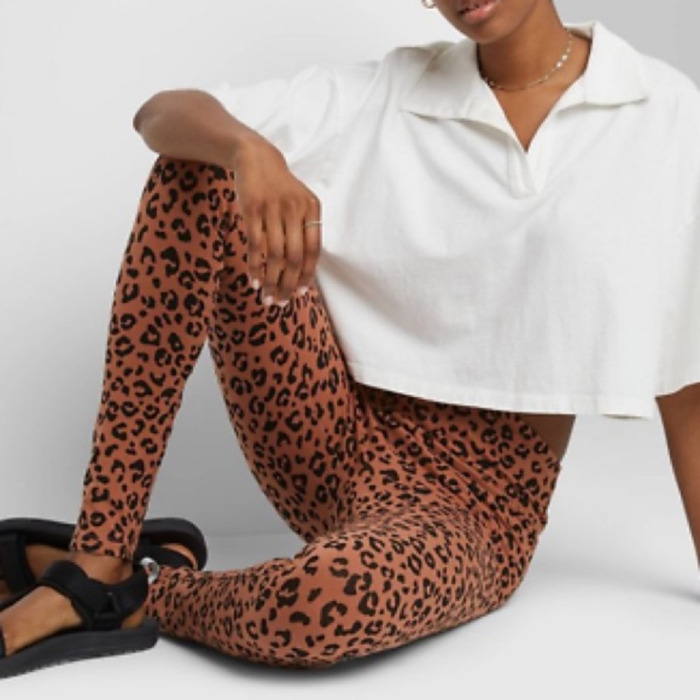Wild Fable Cheetah Print Full Length Leggings Soft Cotton NWT - Picture 2 of 7